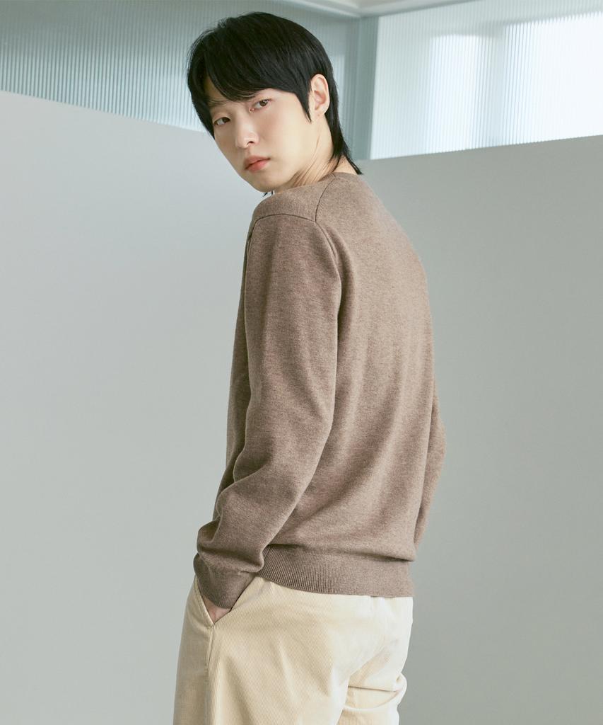 210EDIT Unisex Soft Knit Round Neck [Melan Brown]_Zz4Sw070