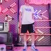Vans Белая краска Незаконченная буква логотип принт американская винтажная футболка с круглым вырезом короткий рукав унисекс футболка VN000906WHT