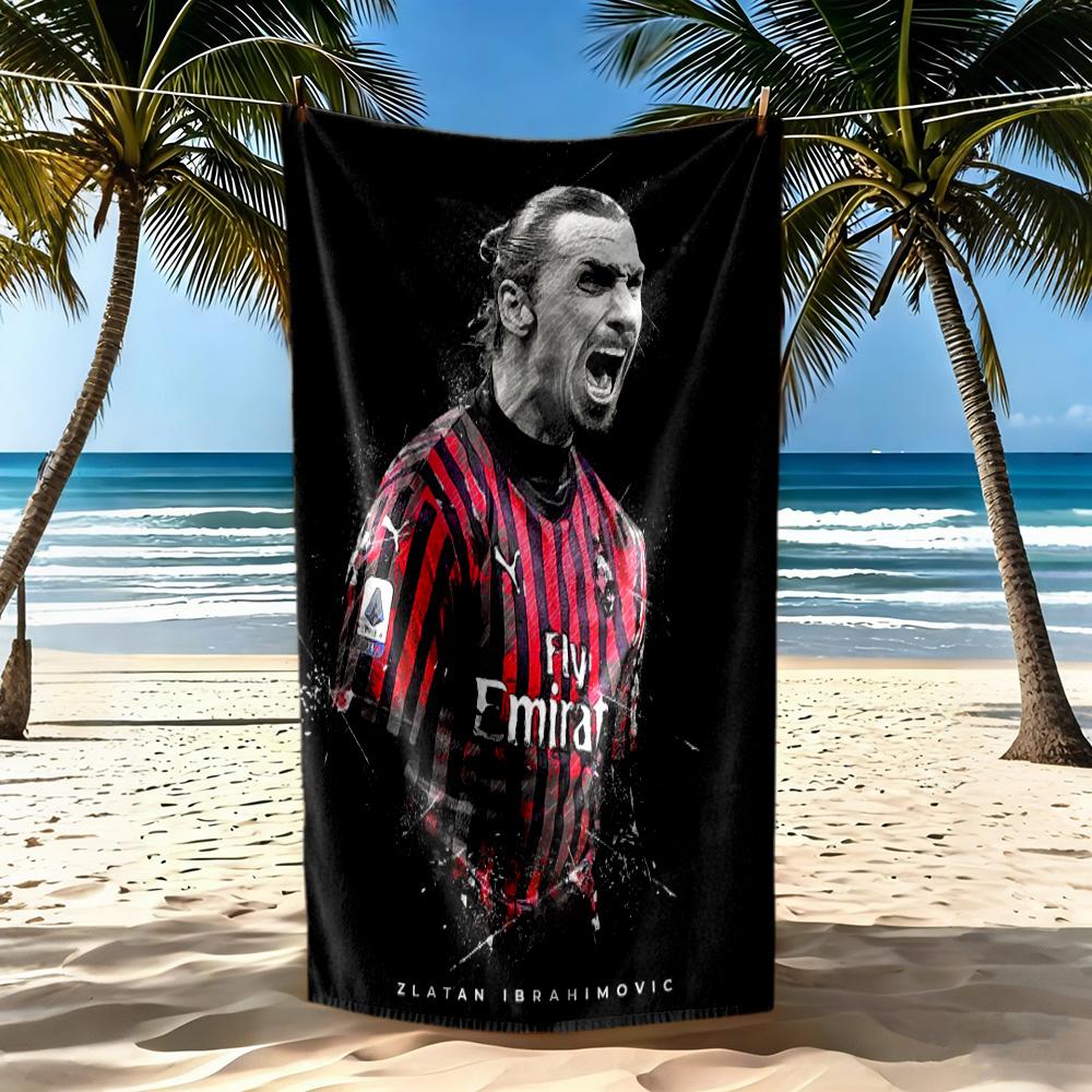 Ac Milan Beach Towel Super Soft Microfiber Quickdry Fabric Comfortable Lightweight