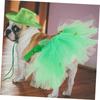 1Set Saint Patrick's Day Pet Costume Shamrock Hat Tutu Skirt Outfit for Dogs and Cats for Dog Cosplay and Celebrations