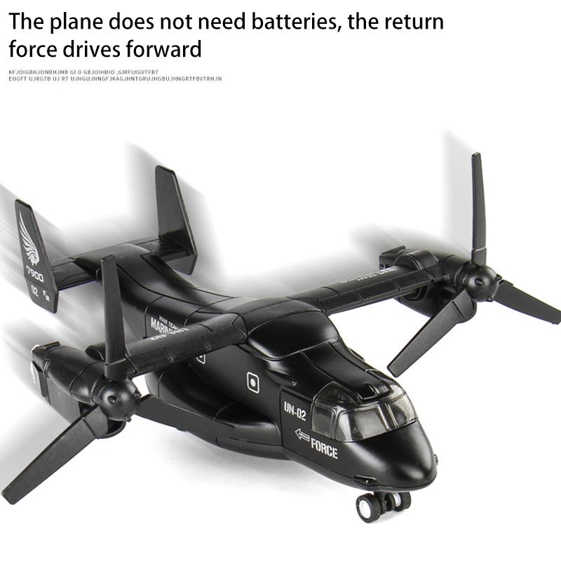 Модель самолета Boeing Bell V-22 Osprey в масштабе 1/400, игрушечный транспортный самолет с откатным механизмом со звуком и светом для детей, коллекция подарков для мальчиков и девочек