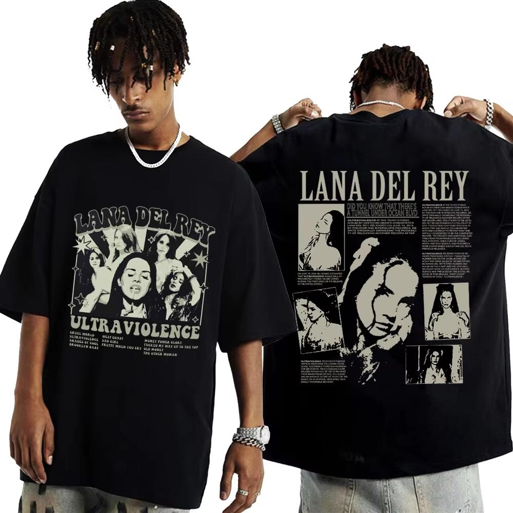 Hot Sale Singer Lana Del Rey Music Album T-Shirt Unisex Vintage Hip Hop Streetwear Oversized Tshirt Short Sleeve Casual Clothing