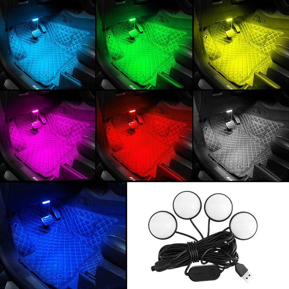 One with Four Atmosphere Lamp Auto Interior LED Foot Lights Universal Night Lamp Car