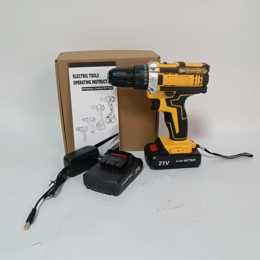 Дрель-шуруповерт DW 21V с литиевой батареей: Трехфункциональная ударная, двухскоростная, многофункциональная ручная дрель, электрическая отвертка.