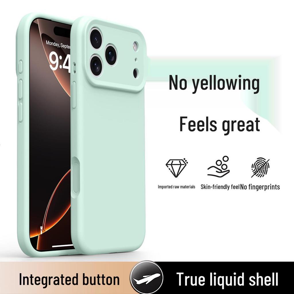 Силиконовый чехол Full Coverage для iPhone 17 Pro Max со встроенными кнопками