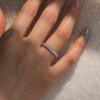 Huitan Simple Style Finger Ring Women Daily Wearable Accessories Single Row Full Shiny Cubic Zirconia Finger Jewelry for Wedding