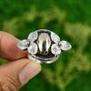 Natural Pyrite Gemstone Promise Flower Gold Ring Size 10.5 925 Sterling Silver