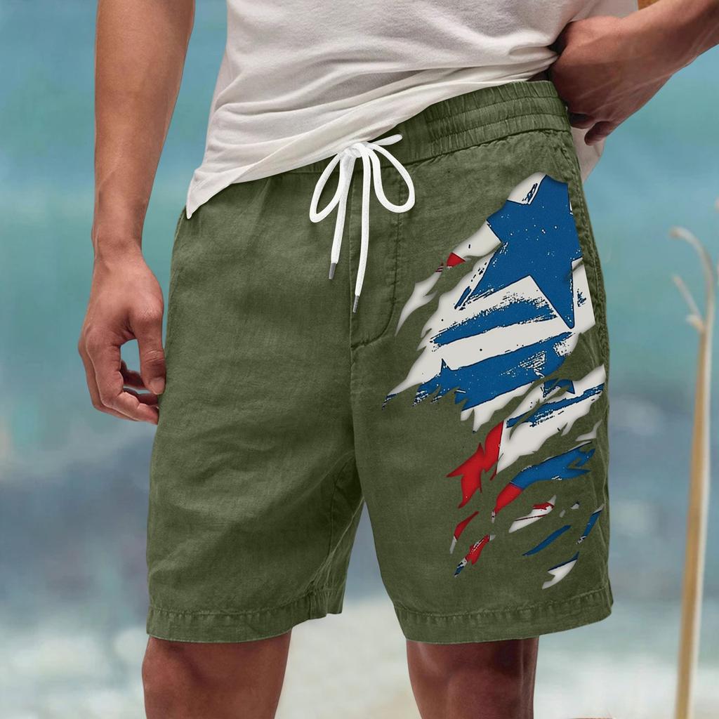 Мужские летние большие повседневные свободные спортивные брюки пляжные шорты