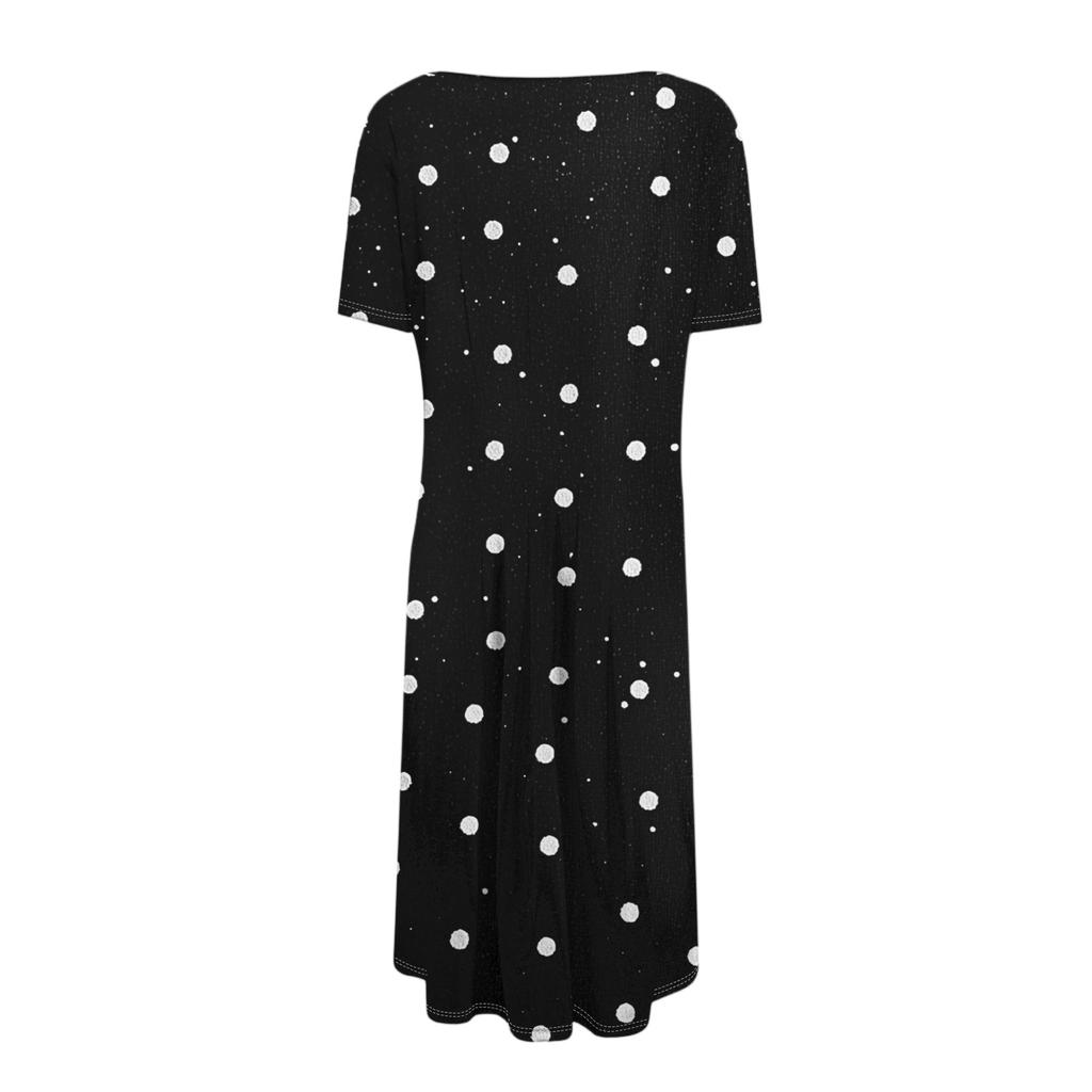 Dresses For Women Summer Casual Button Up V-neck Short Sleeve Wear To Work Dresses