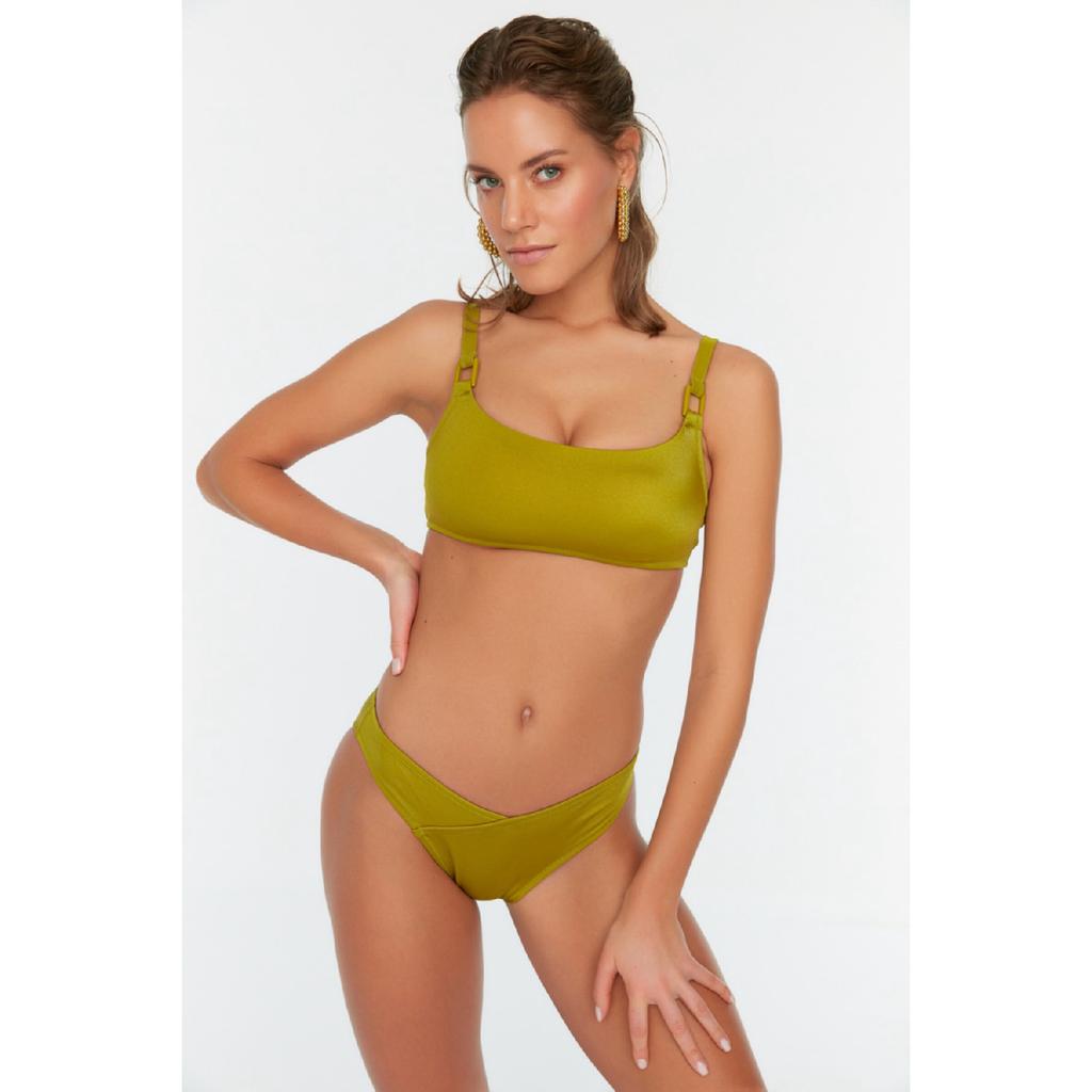 Черные плавки бикини с высоким вырезом и V-образным вырезом Tbess21ba0168