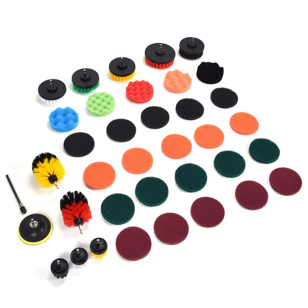 37 шт. набор насадок для дрели, щетки для чистки и губки, щетка для полировки для дома