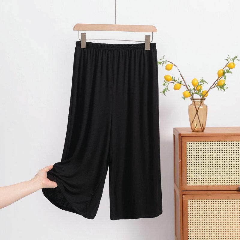 Большие размеры XL до 8XL Женские модальные брюки до середины икры Летние капри Широкие брюки Короткие брюки Повседневная домашняя одежда