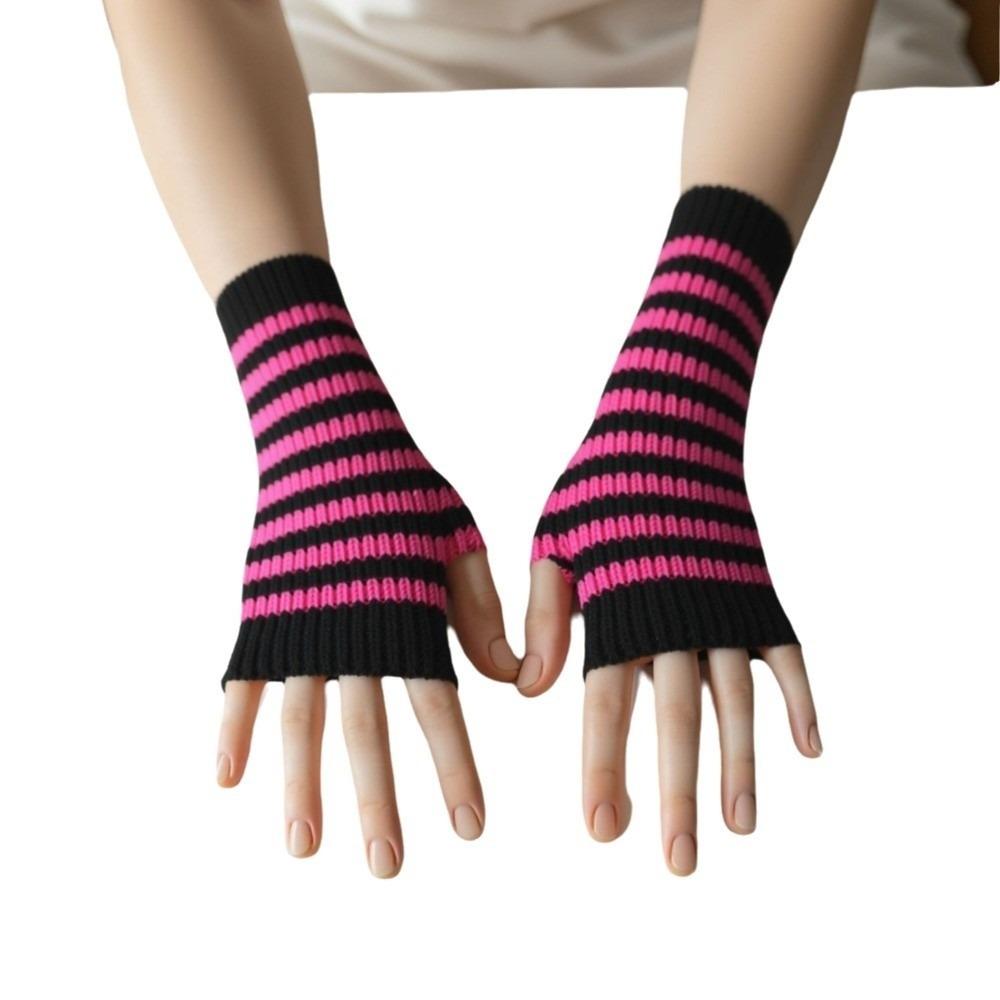 Soft Knitted Fingerless Gloves Hollow Out Design Long Mittens Knitting Gloves  Autumn Winter