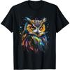 Artwork Fantasy Women's Owl Bird T-Shirt, Black, Small