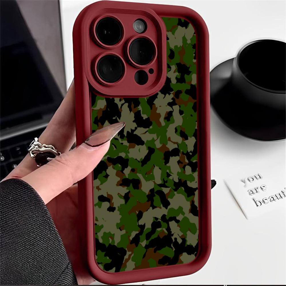 LZ6 камуфляжный силиконовый чехол для iPhone 11 13 14 15 16 Pro Max 7 8 16 Plus 12 mini XS Max XR противоударный чехол на заднюю панель