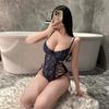 Ye Yu sexy underwear lace hollow strap with steel ring suspender body sculpting flirting onesie 