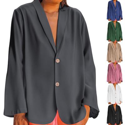 Женский модный однотонный кардиган с V-образным вырезом, длинными рукавами и пуговицами, повседневное пальто