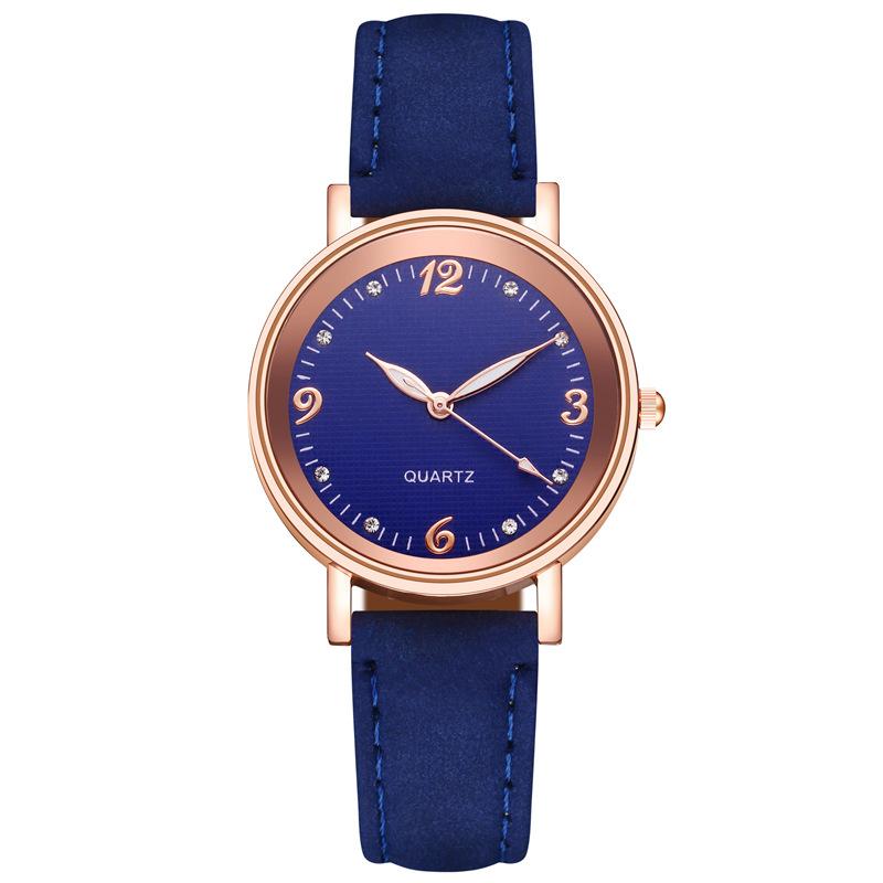 Arabic Dial Watch Women's Casual Leather Band Analog Quartz Watches