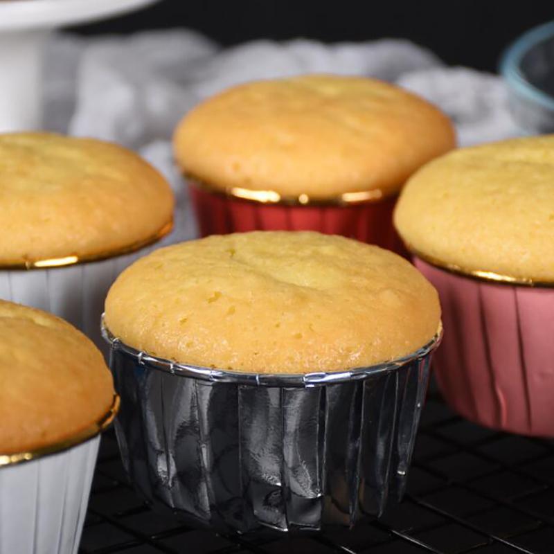 50 шт. большая алюминиевая фольга 5039, оберточная бумага, золотой вкладыш для кексов, чашка для выпечки