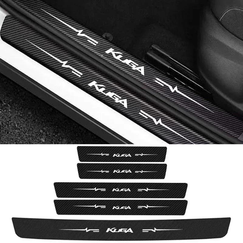 For Ford KUGA Logo Car Door Sill Protector Sticker Waterproof Anti Scratch Guard Plate Decal Auto Modification Accessories