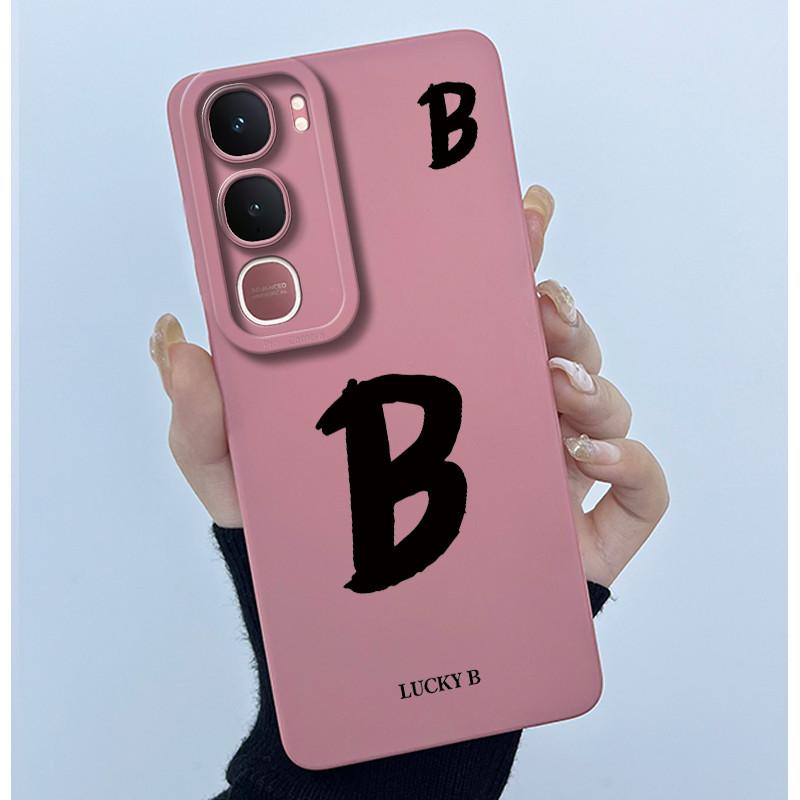 For Vivo Y21d Case Cover Lucky Initial Letter Silicone Soft Matte Phone Bumper for Vivo Y21d Y 21d VivoY21d 4G 5G 2025 Casing