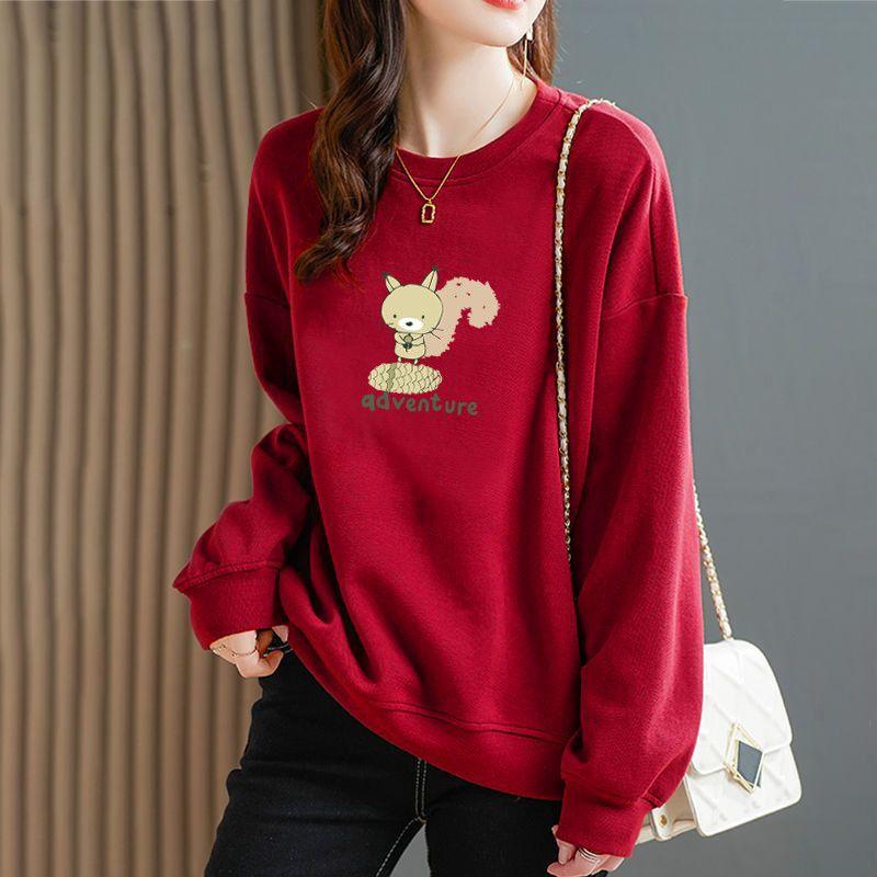 Весенне-осенний женский пуловер, толстовка с теплым низом и верхом, свободная толстовка с капюшоном для женщин