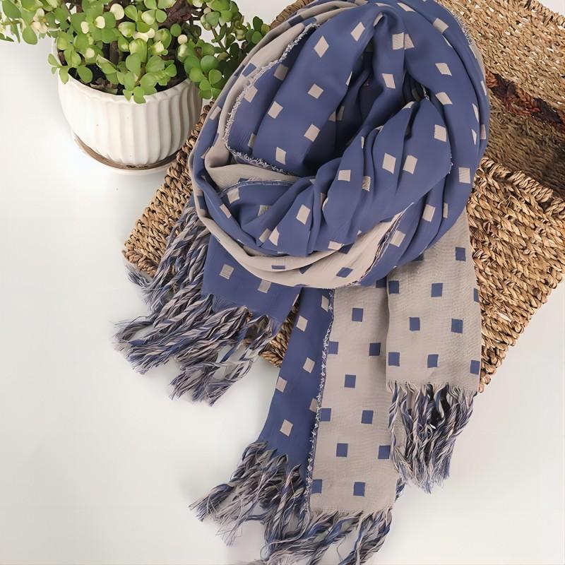 Winter Keepwarm Cotton Double-sided Square Patterned Thickened Scarf Shawl
