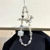 Стиль ins белый пони бант бусины ремешок для телефона для сумки для камеры ccd брелок для чехла телефона шнурок