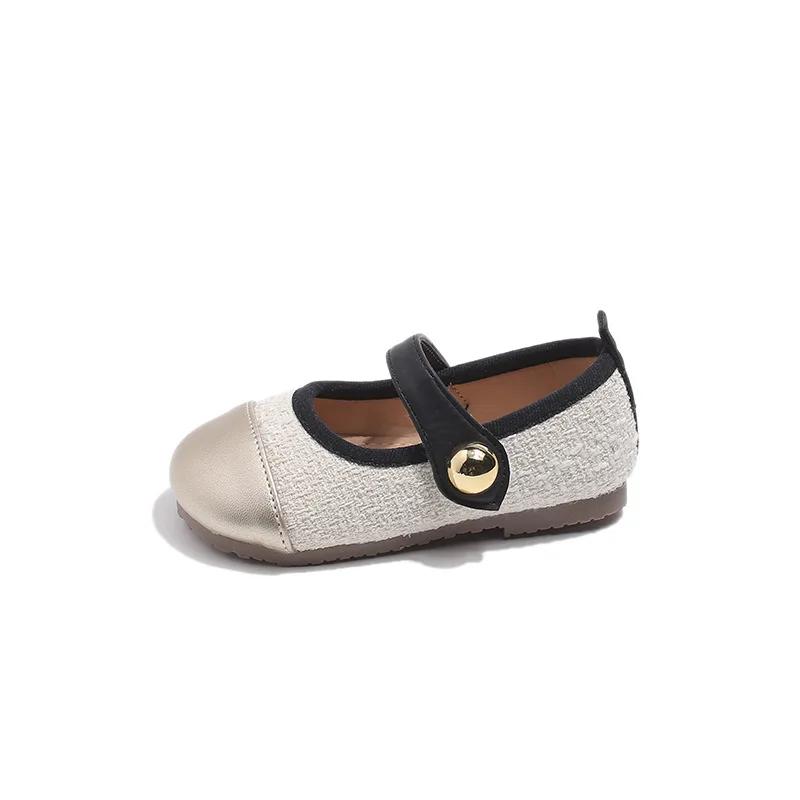 Детские шикарные кожаные туфли для девочек, туфли принцессы с простой металлической пряжкой для вечеринки, свадьбы, повседневные, элегантные танцевальные туфли для детей