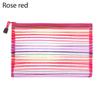 Purse Makeup Nylon Stationery Rainbow Color Cosmetic Storage Zipper Pencil Case Mesh Pen Bag Grid