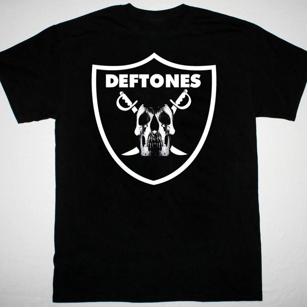 Deftones band logo black T-shirt cotton Short Sleeve all sizes Unisex T-Shirt