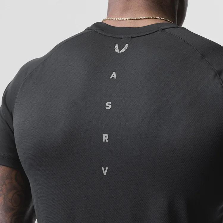 Мужская летняя футболка с коротким рукавом реглан - модный американский молодежный крой с разрезом по низу