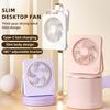 Rechargeable Portable Fan 3 Speeds Strong Airflow Low Noise Ultra-thin Folding Fan with 180-Degree Adjustable Bracket