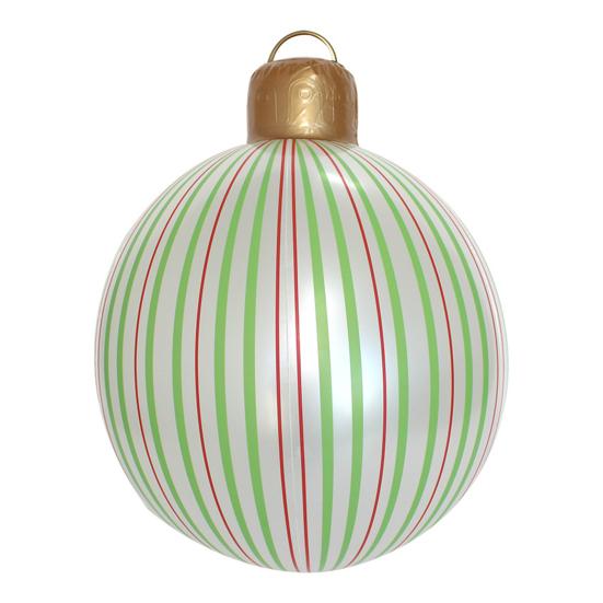 16" Giant Inflatable Christmas Ball Ornaments Large PVC Blow Ball Decorations for Indoor Outdoor Yard Lawn Porch Decor