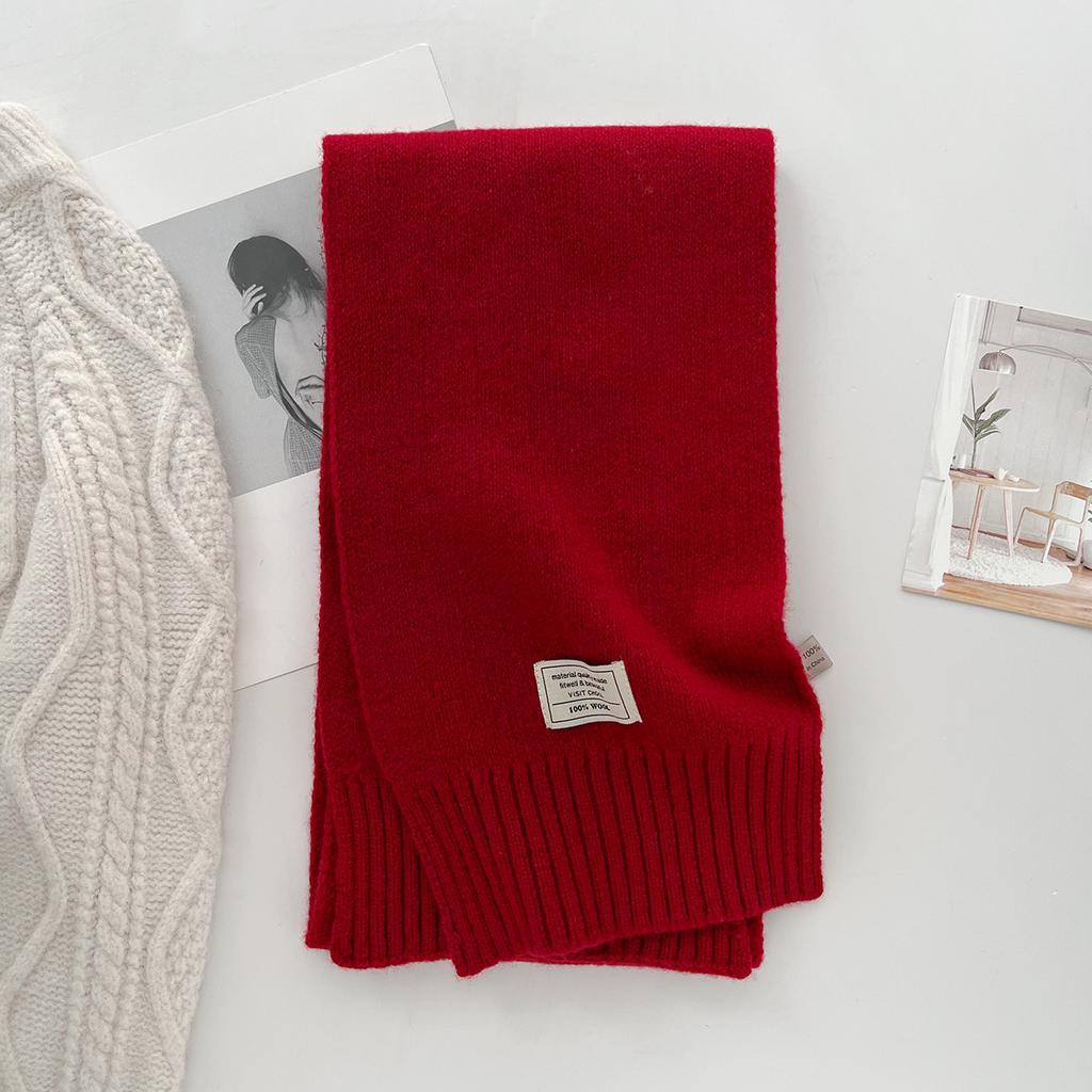 100% Wool Scarf Winter New Solid Color Warm Women's Scarf Fashion Versatile Knitted Scarf for Men and Women