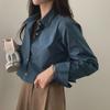 Женская рубашка свободного кроя в стиле корейского шика на весну и осень