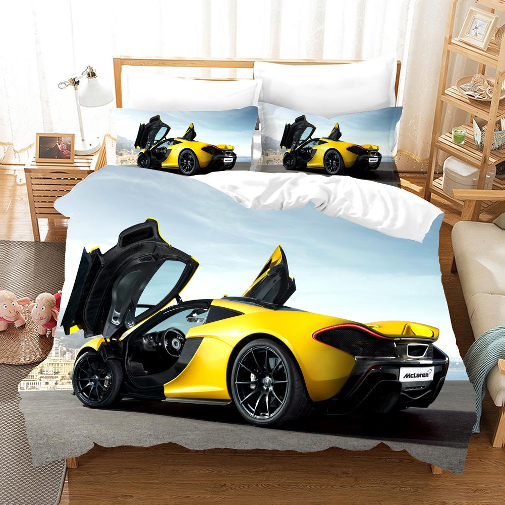 Speed Sports Car Duvet Cover Set Full Queen Size Red Cool Racing Car Bedding Sets Speed Automobile Extreme Sport Quilt Cover Set