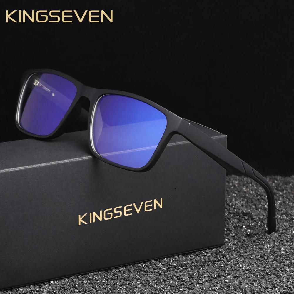 KINGSEVEN Классические очки с защитой от синего света для мужчин/женщин, матово-черные, блокирующие синий свет, ультралегкие, прямоугольные очки для чтения для студентов