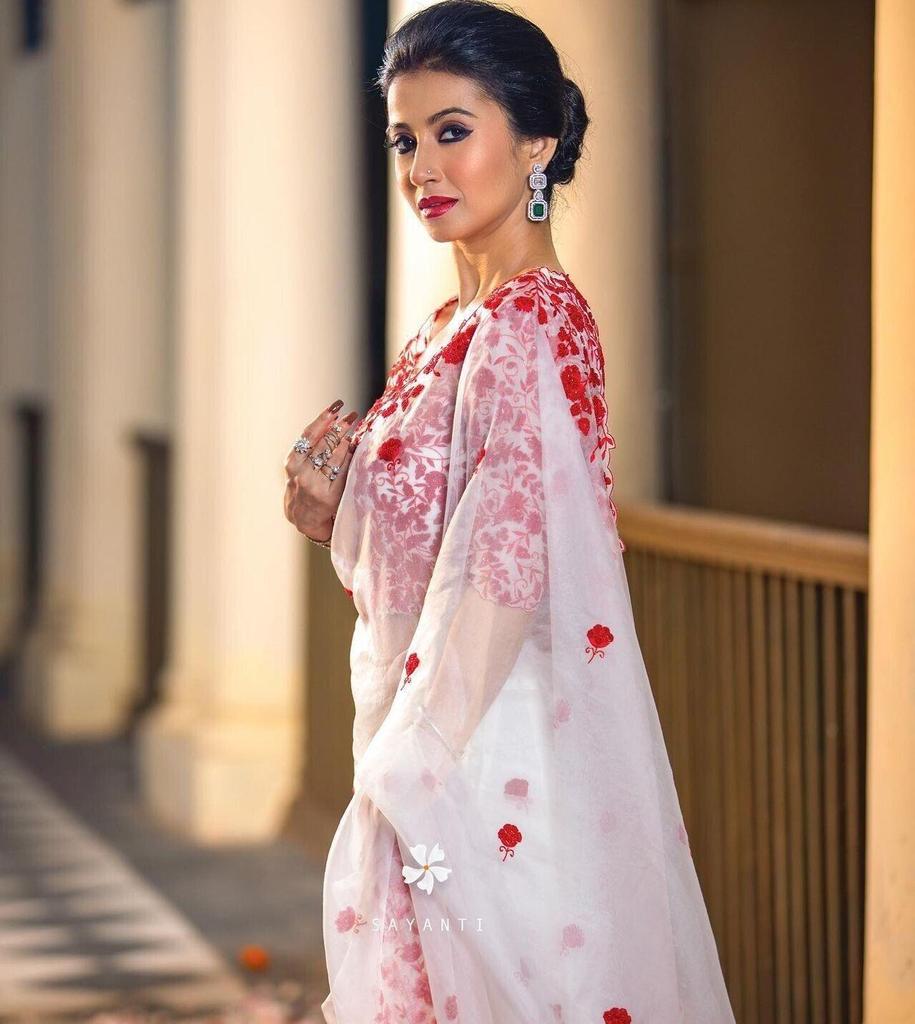 Дизайнерская одежда для вечеринок, тяжелая органза, вышитое сари, индийское женское болливудское этническое сари, блузка