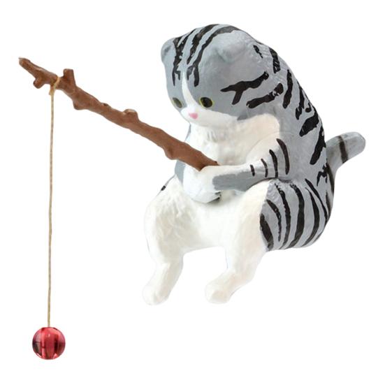 Рыболовная фигурка кота из смолы мультяшный котенок статуэтка животное скульптура домашний офис рабочий стол