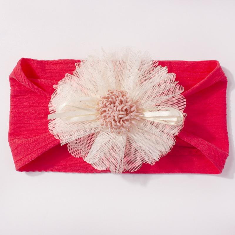 Hot-selling New Children's Headband Cute Mesh Flower Baby Jacquard Headscarf Comfortable Baby Jewelry