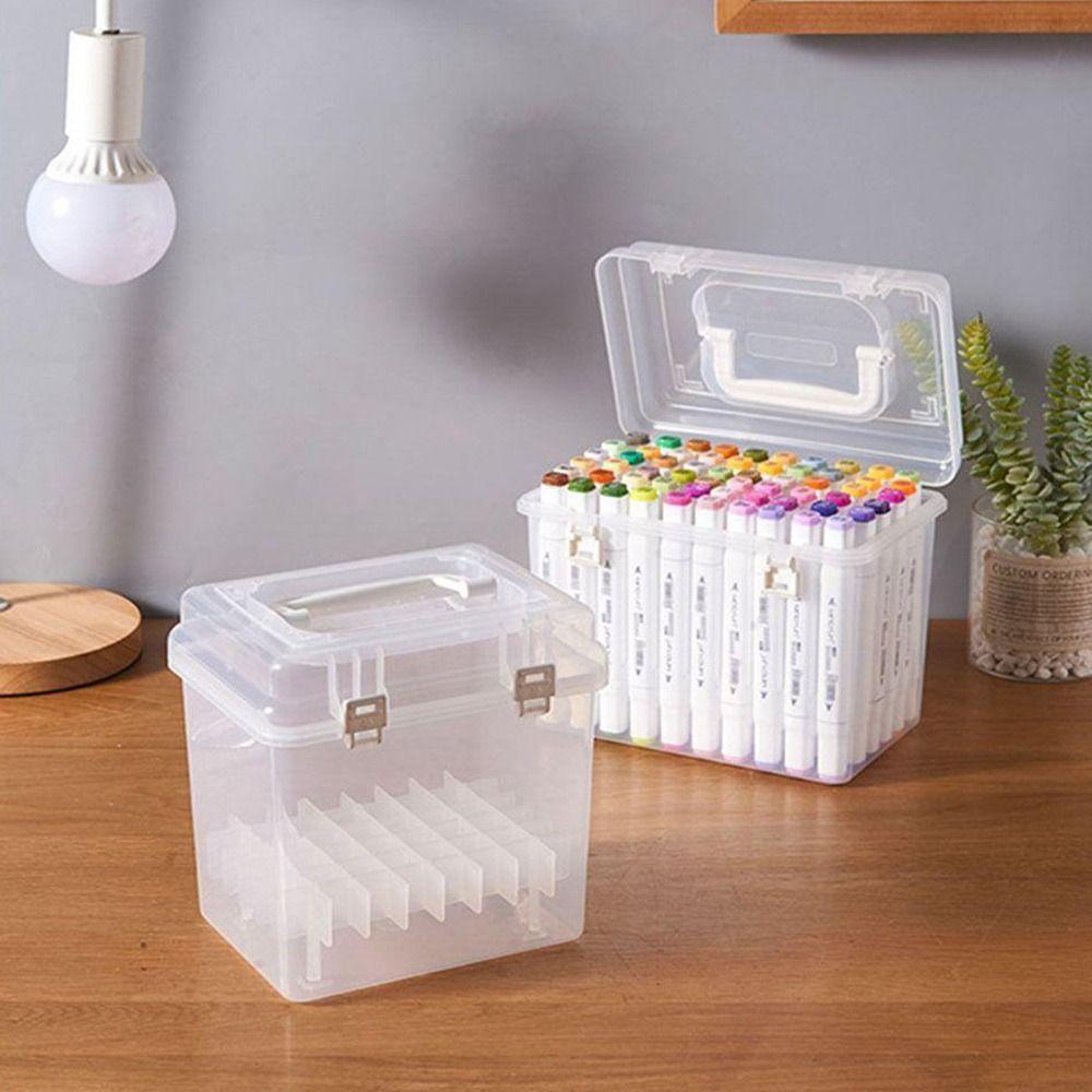 Пластиковый ящик для хранения маркеров Прозрачный футляр для хранения канцелярских принадлежностей Органайзер для маркеров Студенты