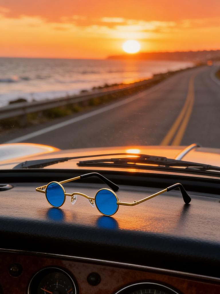 Tiny Round Retro Sunglasses For Men Women Metal Frame UV400 Protection Steampunk Shades For Street Style KJ177