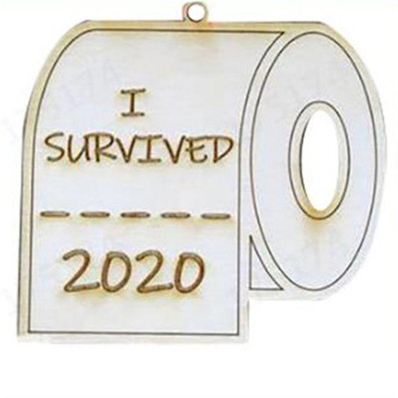 Очаровательная деревянная рождественская туалетная бумага 2020 Санта-Клаус карантинное украшение