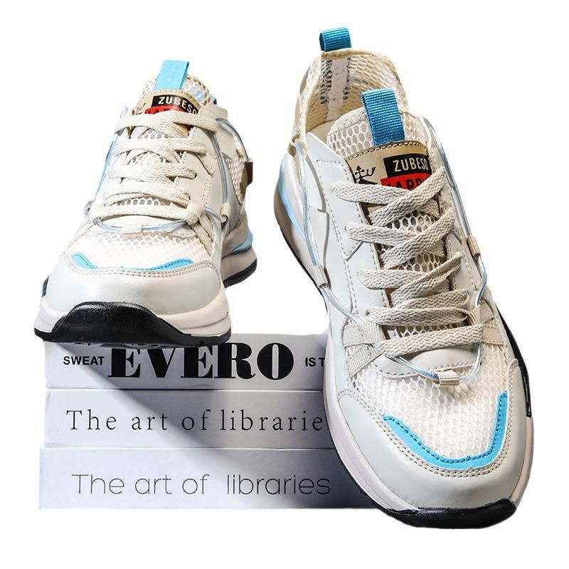 Hollow breathable men's shoes summer mesh thin Forrest Gump mesh shoes men's soft-soled sports and leisure versatile dad trendy shoes
