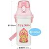 Skater Children's Water Bottle, 480ml, Direct Drinking, Plastic, One-Touch Operation, Dishwasher Safe, Made In Japan, Kobito Zukan (Peach Butt) Design