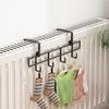 Крючок для хранения на радиаторе, большая грузоподъемность, несколько крючков, прочная металлическая конструкция, простая установка без сверления, держатель для сушки полотенец и носков