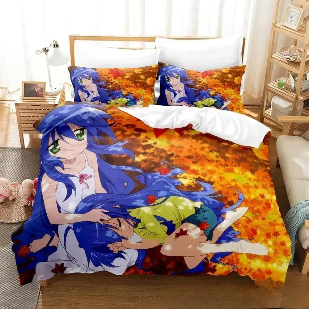 3D аниме Konata Izumi Lucky Star комплект постельного белья пододеяльник постельный комплект пододеяльник наволочка одеяло king size queen размер для мальчиков взрослых