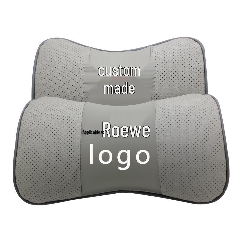 Roewe Genuine Leather Neck Pillow: Cowhide Car Headrest and Backrest with Customizable Logo