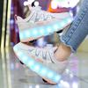 Роликовые кроссовки Детские кроссовки с 4 колесами LED подсветка Светящиеся Детские Светящиеся Модные Уличные Спортивные Обувь Девочки Мальчики Подарки